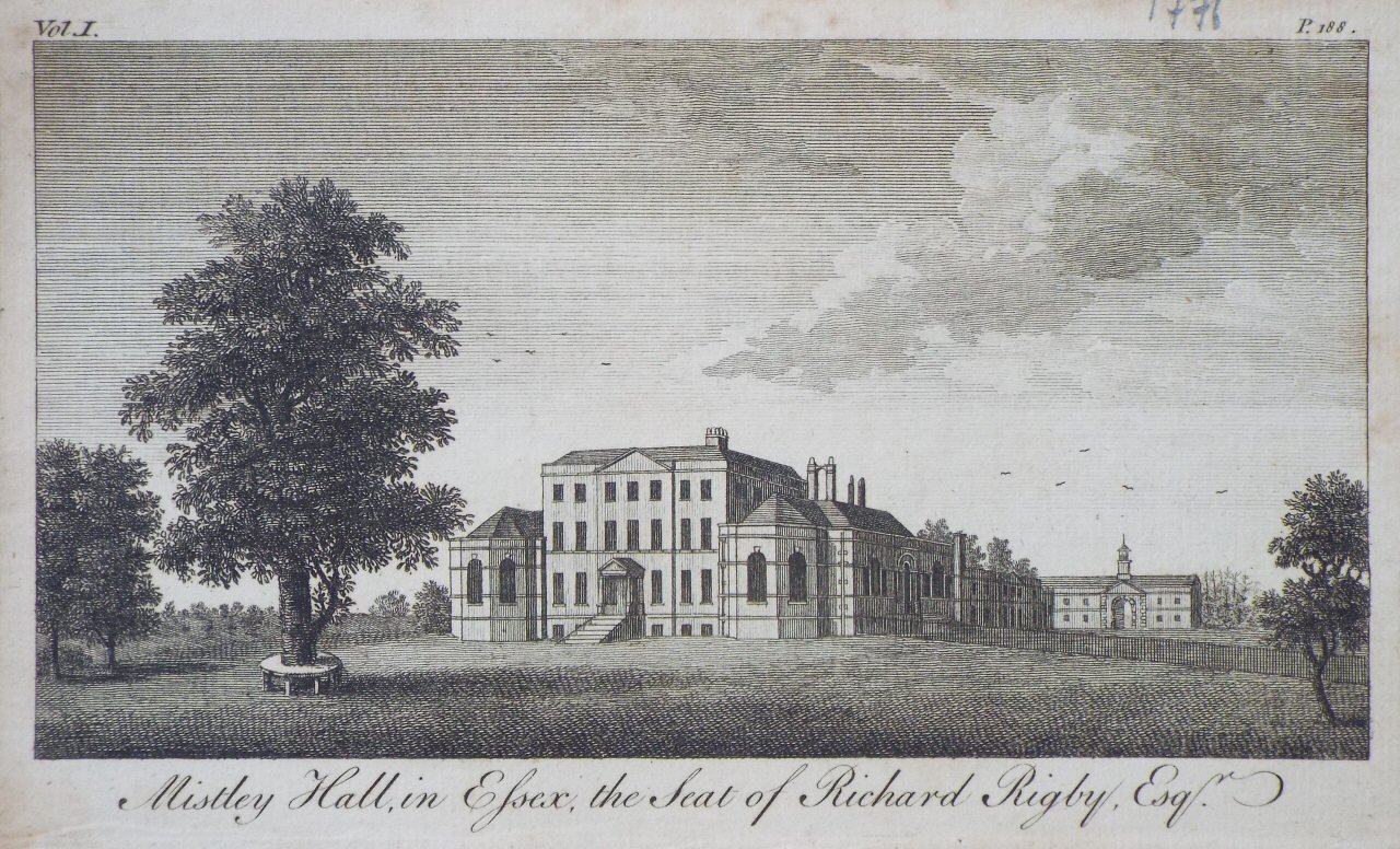 Print - Mistley Hall, in Essex, theSeat of Richd. Rigby, Esqr.